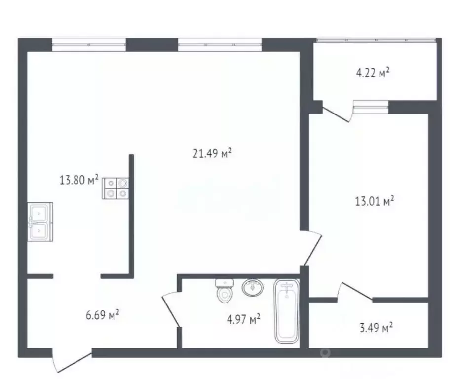 2-к кв. Ленинградская область, Всеволожский район, Колтушское ... - Фото 1