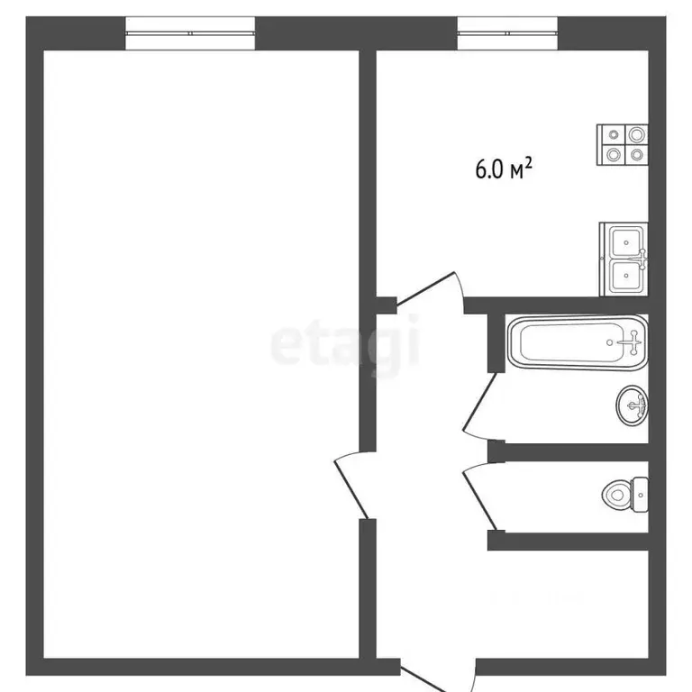1-к кв. Забайкальский край, Чита Ленинградская ул., 54 (30.0 м) - Фото 1