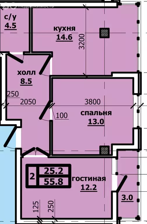 2-комнатная квартира: Нальчик, улица Кирова, 327 (55 м) - Фото 0
