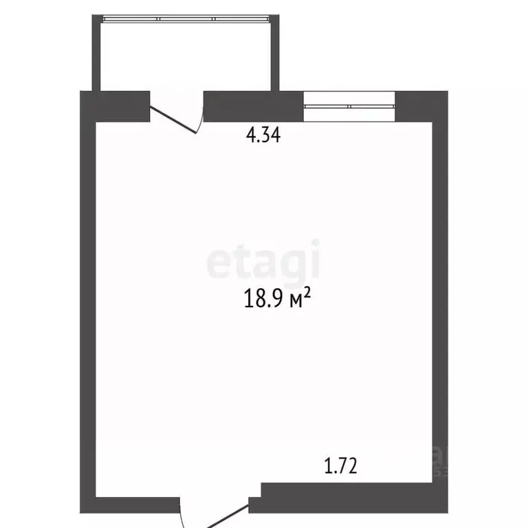 Студия Алтайский край, Барнаул ул. Профинтерна, 30/1 (18.9 м) - Фото 2