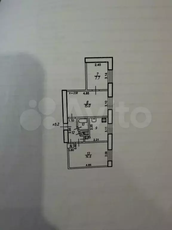 3-к. квартира, 52,6 м, 1/5 эт. - Фото 0