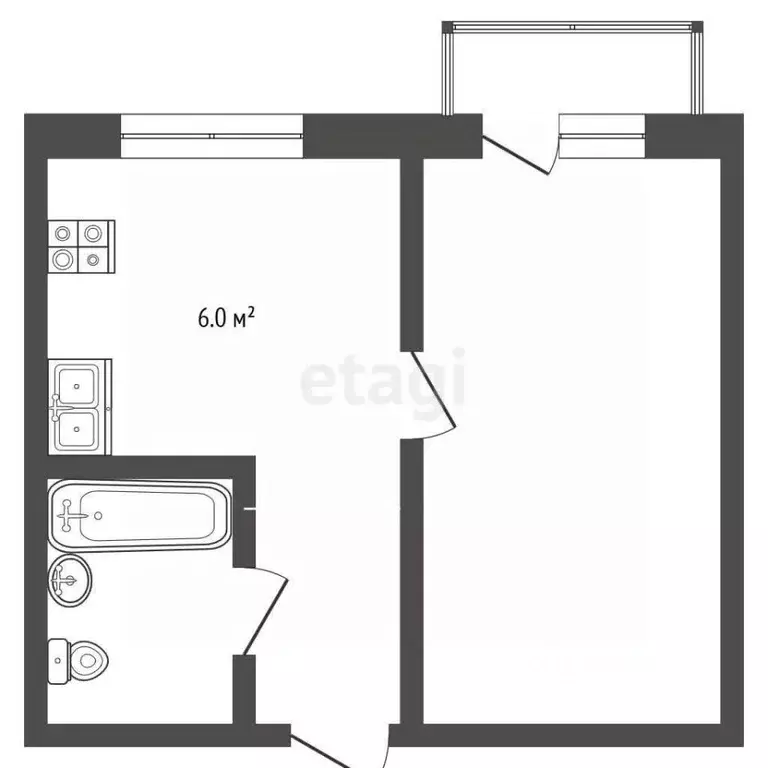 1-к кв. Ставропольский край, Кисловодск ул. Куйбышева (28.0 м) - Фото 2