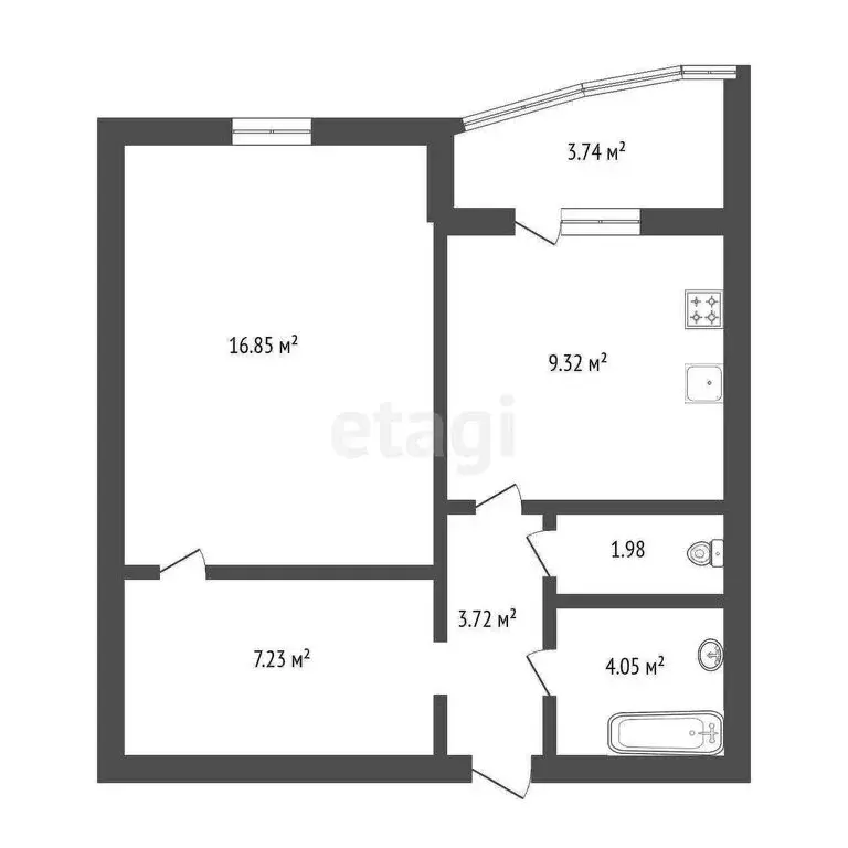 1-комнатная квартира: Тюмень, Широтная улица, 190к1 (43.2 м) - Фото 1