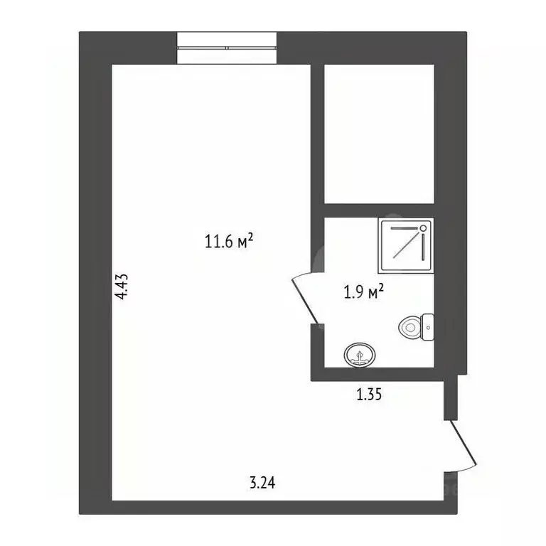 Студия Москва Старокрымская ул., 17 (14.0 м) - Фото 2