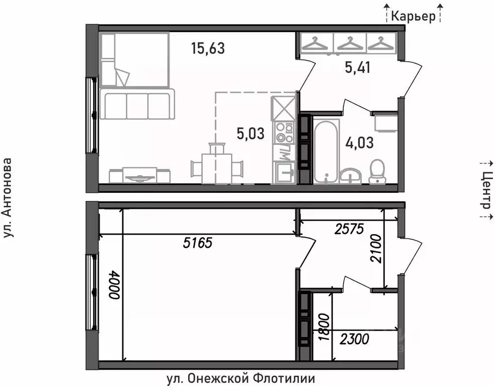 1-к кв. Карелия, Петрозаводск ул. Онежской Флотилии, 10 (30.1 м) - Фото 0