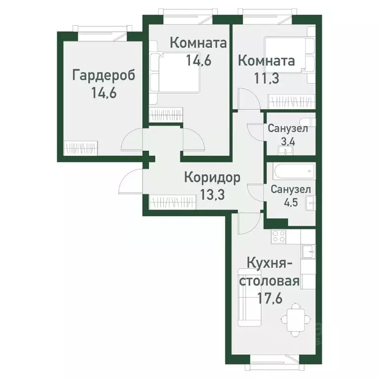2-к кв. Челябинская область, Челябинский городской округ, пос. ... - Фото 0