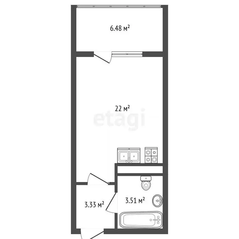 Квартира-студия: Кудрово, Солнечная улица, 4 (28 м) - Фото 1