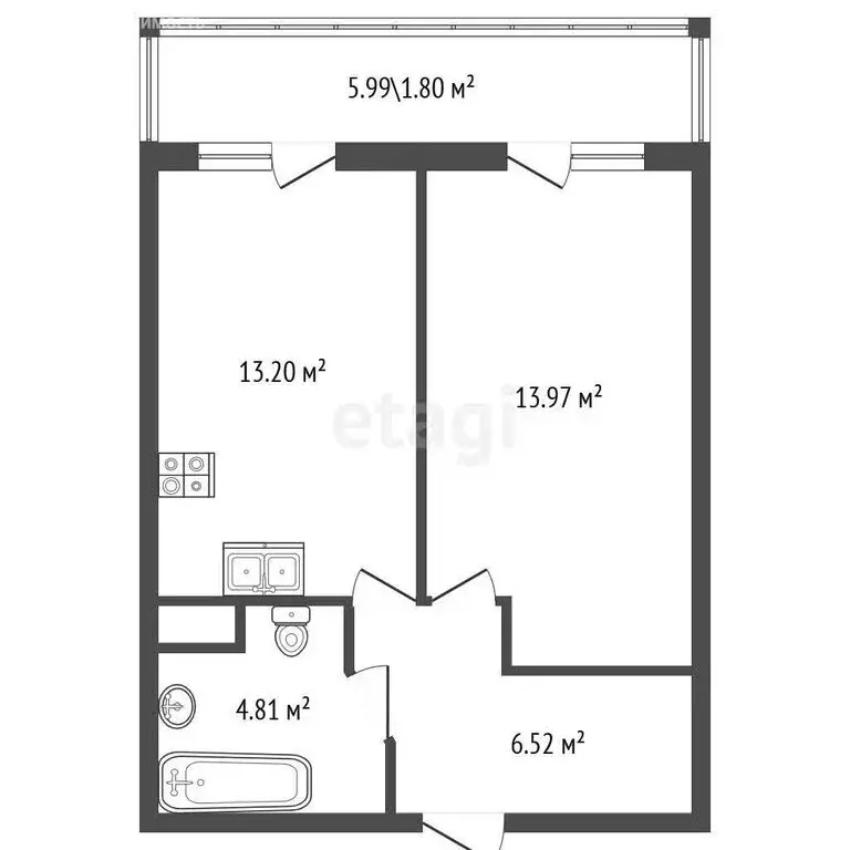 1-комнатная квартира: Санкт-Петербург, Коломяжский проспект, 13к3 ... - Фото 1