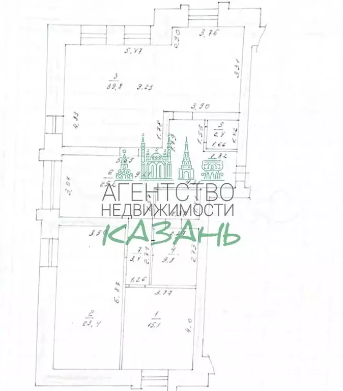 4-к. квартира, 119,1 м, 6/6 эт. - Фото 0