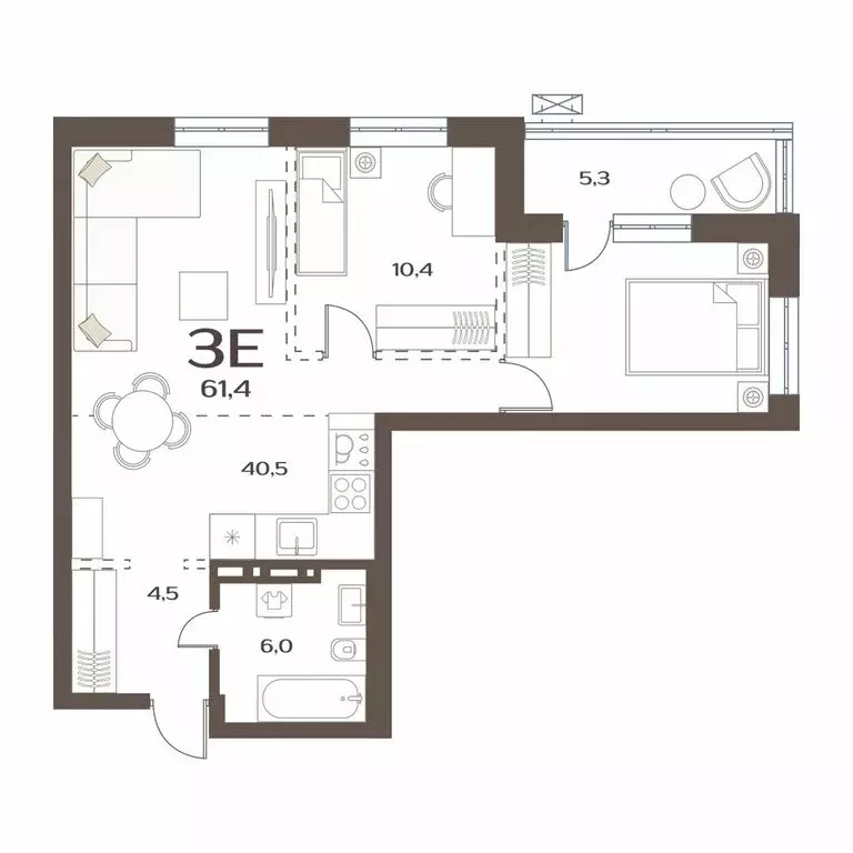 2-комнатная квартира: Владивосток, улица Коммунаров, 15к6 (61.4 м) - Фото 1