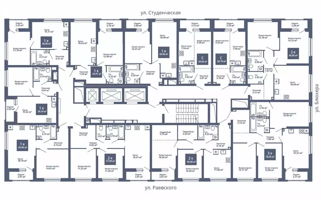 1-комнатная квартира: екатеринбург, улица блюхера, 40а (43.89 м) - Фото 1