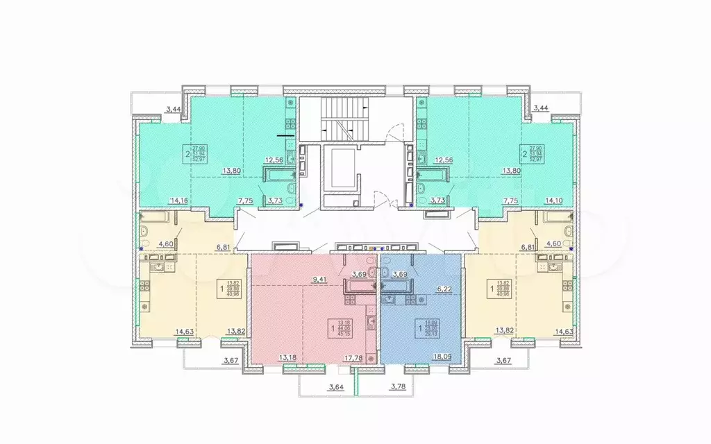 2-к. квартира, 53 м, 6/9 эт. - Фото 1