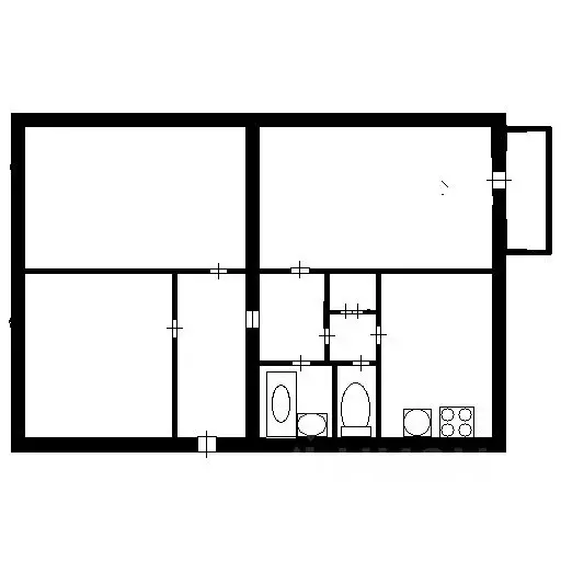 3-к кв. Татарстан, Казань ул. Халезова, 29 (76.3 м) - Фото 2