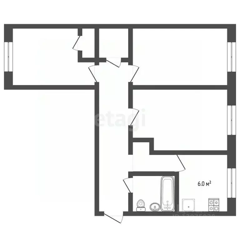 3-к кв. Ярославская область, Ярославль ул. Чкалова, 27а (55.1 м) - Фото 2