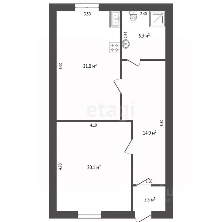 2-к кв. Севастополь, Севастополь, Балаклава г. пер. Водопроводный, 19 ... - Фото 2