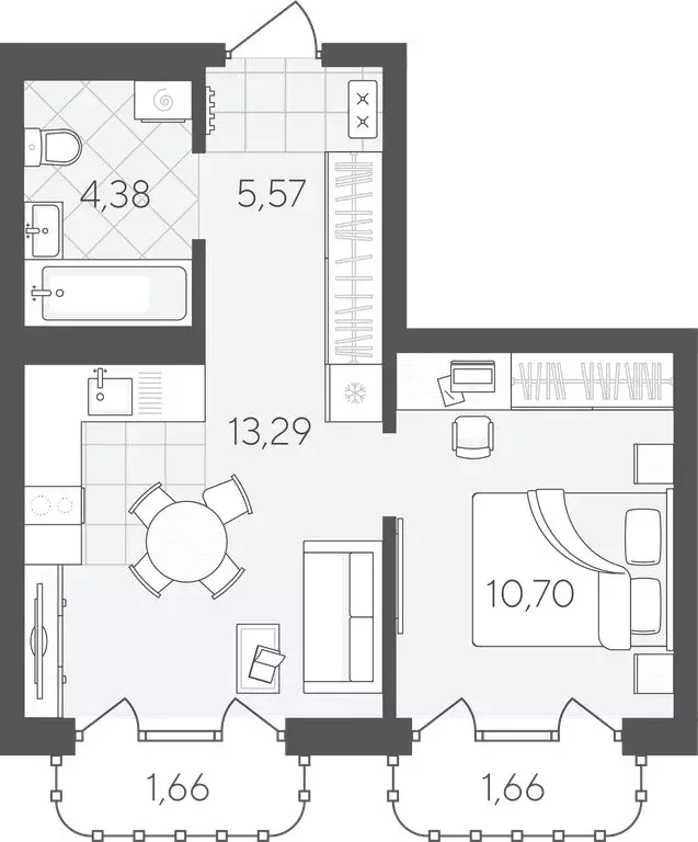 1-комнатная квартира: Тюмень, улица Вадима Бованенко, 7 (34 м) - Фото 1