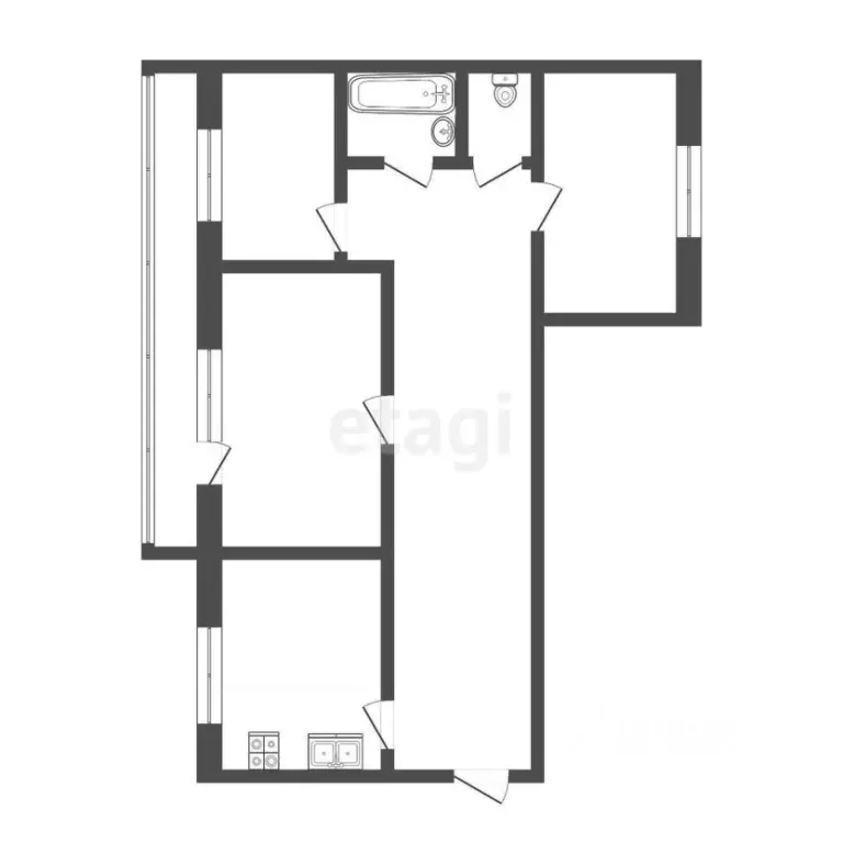 3-к кв. Мордовия, Саранск ул. Марины Расковой, 14к3 (60.9 м) - Фото 1