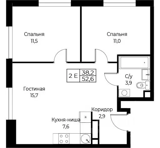 2-к кв. Москва ул. Наметкина, 10Д (52.6 м) - Фото 0