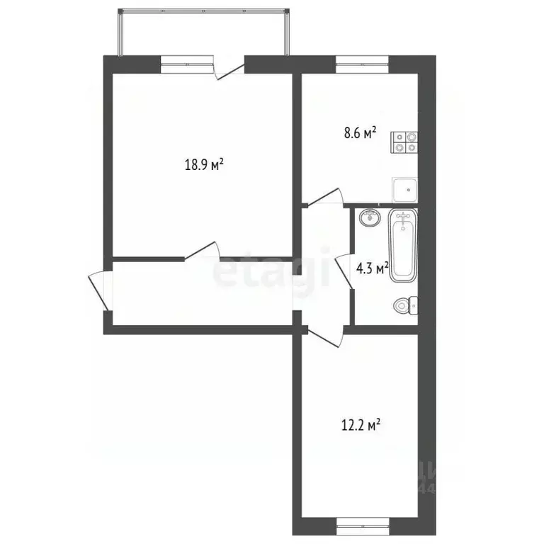 Студия Челябинская область, Челябинск ул. Толбухина, 3 (23.8 м) - Фото 2