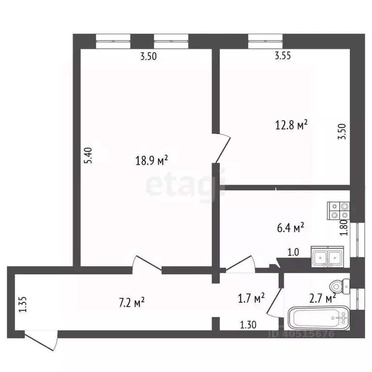 2-к кв. Татарстан, Альметьевск Советская ул., 171 (49.7 м) - Фото 2