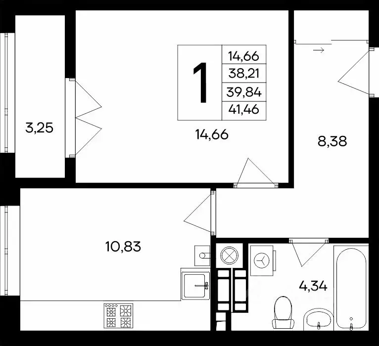 1-к кв. Крым, Евпатория Сезоны жилой комплекс (41.46 м) - Фото 1