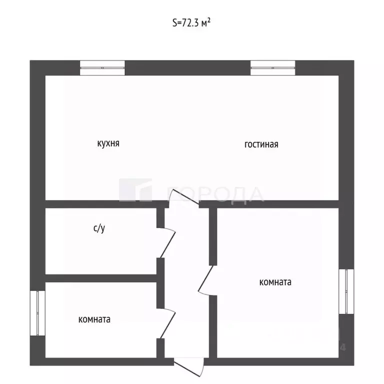 3-к кв. Алтайский край, Барнаул ул. Кулагина, 2 (72.3 м) - Фото 2