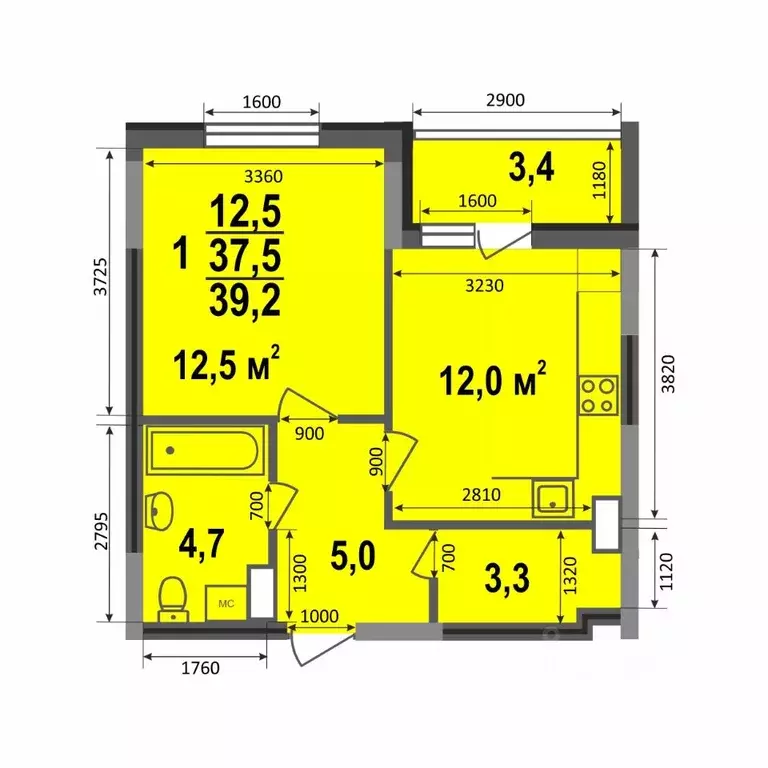 1-к кв. Владимирская область, Владимир Веризино мкр, Веризино лайф ... - Фото 1