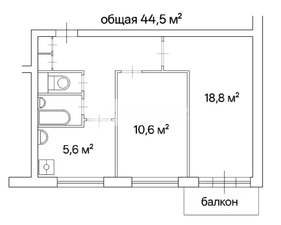 2-к кв. Москва ул. Бестужевых, 27А (44.5 м) - Фото 2
