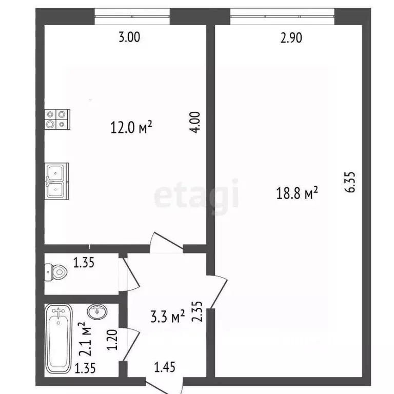 1-к кв. Саха (Якутия), Покровск Заводская ул., 5 (36.6 м) - Фото 2