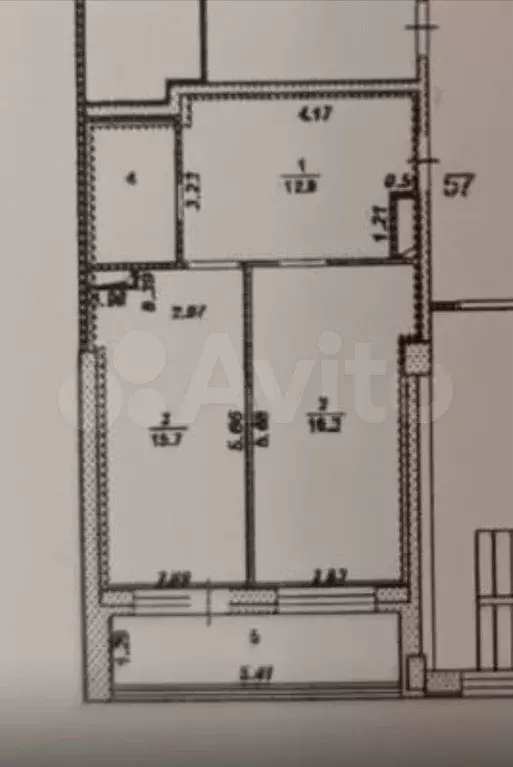 1-к. квартира, 49,3 м, 4/4 эт. - Фото 0