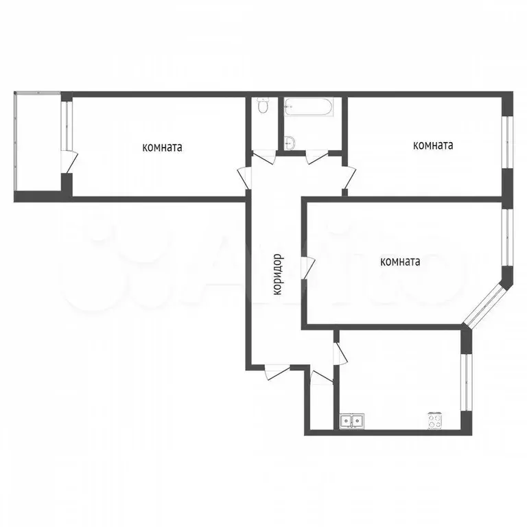 3-к. квартира, 69 м, 4/9 эт. - Фото 0