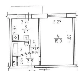 1-комнатная квартира: Ижевск, улица имени Татьяны Барамзиной, 6 (28.6 ... - Фото 0