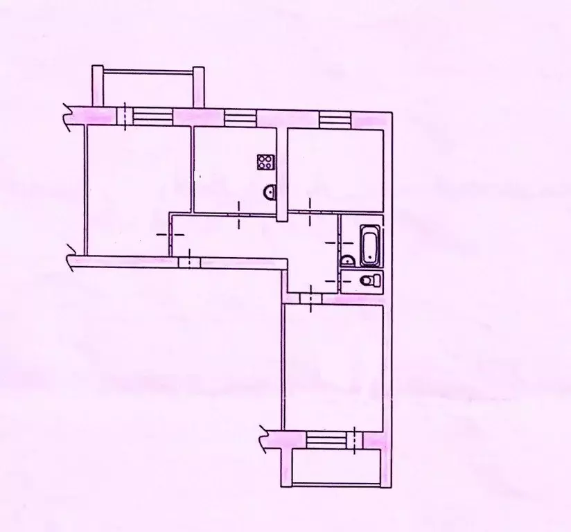 3-к кв. Омская область, Омск Мельничная ул., 89к2 (67.0 м) - Фото 1