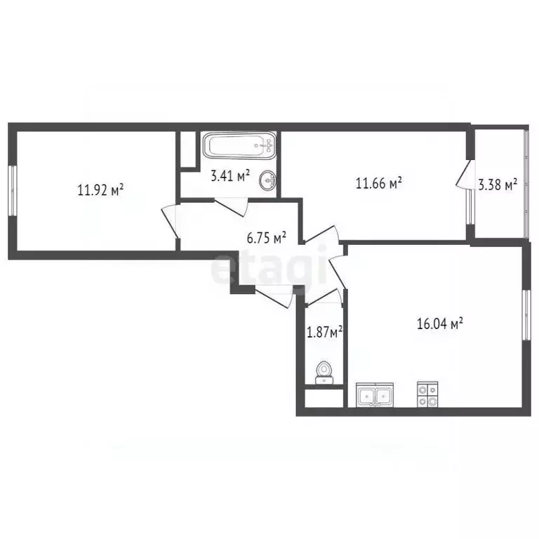 2-к кв. санкт-петербург ул. русановская, 24 (51.4 м) - Фото 1