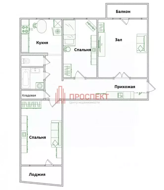 3-к кв. Пензенская область, Пенза Ладожская ул., 83 (67.3 м) - Фото 2