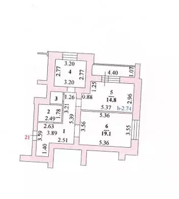 2-к кв. Липецкая область, Липецк Политехническая ул., 3 (62.9 м) - Фото 2
