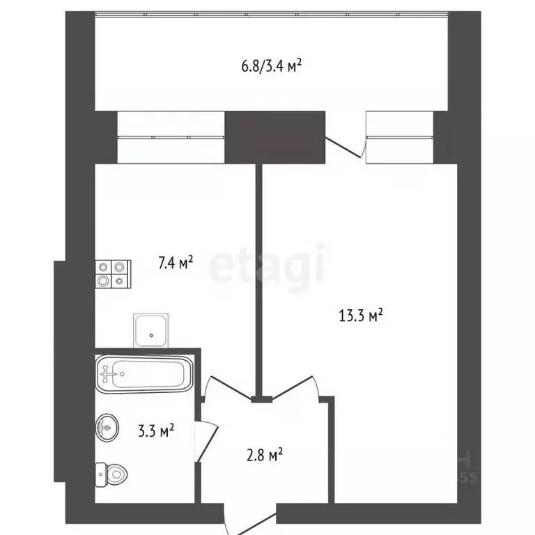 1-к кв. Алтайский край, Новоалтайск ул. Титова, 8А (30.2 м) - Фото 2