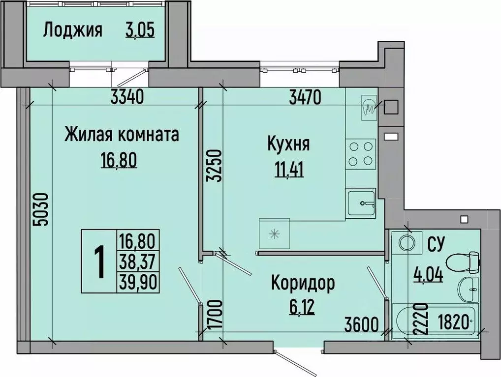 1-к кв. Волгоградская область, Волгоград Долина-2 жилрайон,  (39.9 м) - Фото 0