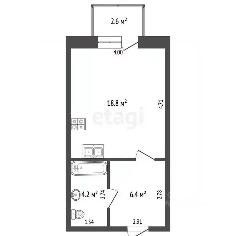 Студия Саха (Якутия), Якутск ул. Александра Захарченко, 7 (29.4 м) - Фото 2