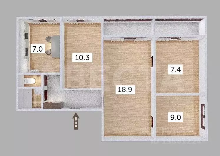 4-к кв. Омская область, Омск Заозерный мкр, просп. Менделеева, 33 ... - Фото 2