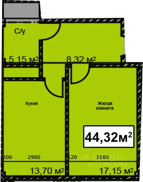 1-к кв. Ставропольский край, Ессентуки ул. Благодатная, 22к2 (44.32 м) - Фото 0