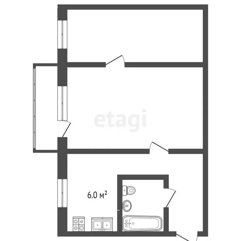 2-комнатная квартира: Воскресенск, Колыберевская улица, 2 (43.2 м) - Фото 1