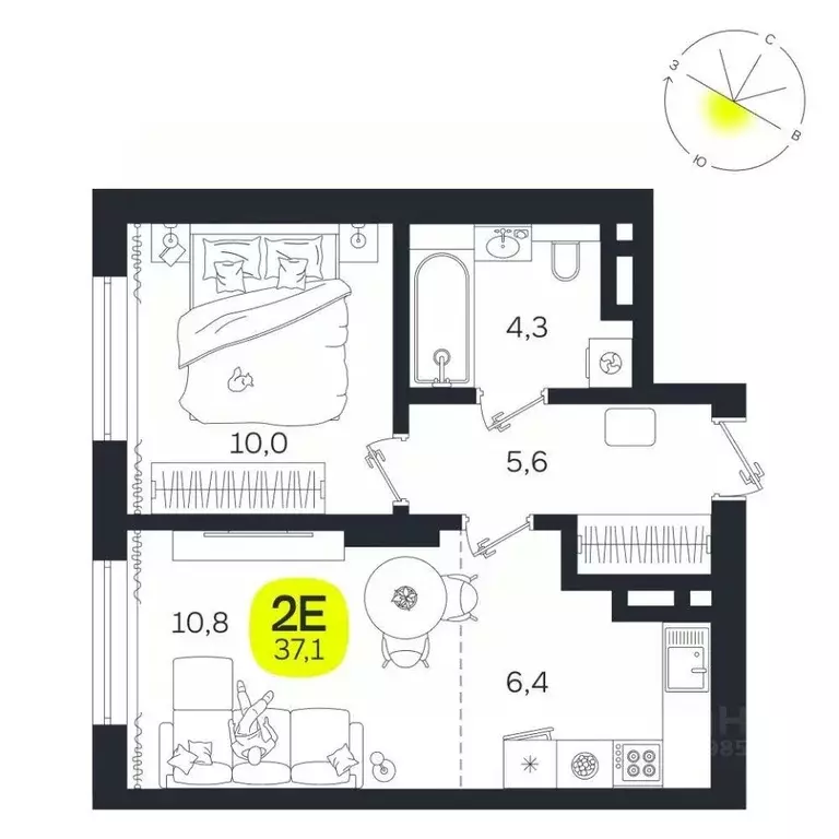 2-к кв. Свердловская область, Екатеринбург Южная Ботаника жилрайон, ... - Фото 1