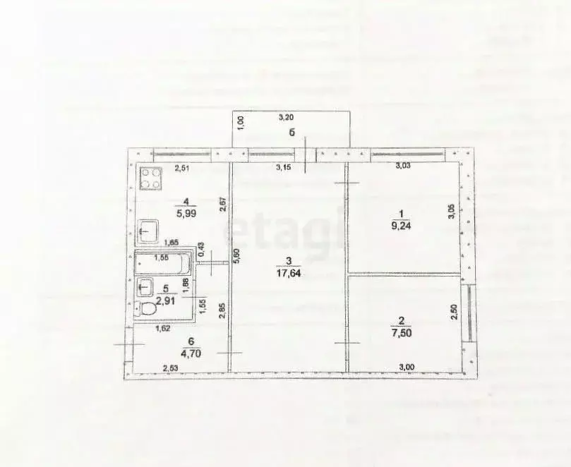 3-к кв. Ульяновская область, Ульяновск Камышинская ул., 24 (48.9 м) - Фото 2