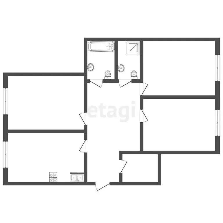 3-комнатная квартира: Нальчик, Балкарская улица, 97к1 (88.8 м) - Фото 1