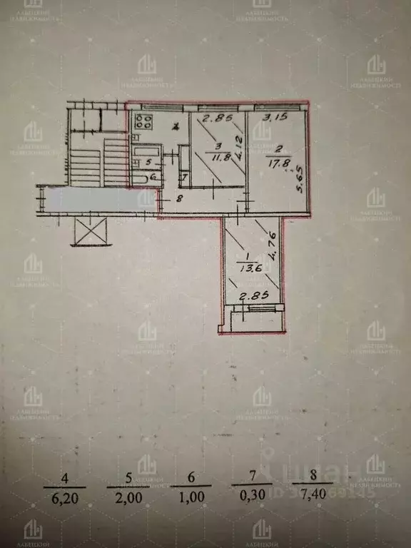 3-к кв. Санкт-Петербург ул. Композиторов, 26/3 (60.1 м) - Фото 1