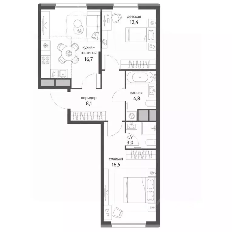 2-к кв. Москва Тагильская ул., 2к1 (61.5 м) - Фото 1