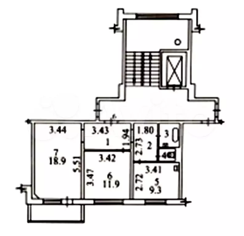 2-к. квартира, 55,5 м, 2/10 эт. - Фото 0