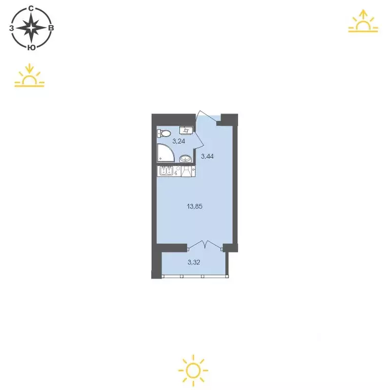 1-к кв. Иркутская область, Иркутск Энергетиков мкр,  (23.85 м) - Фото 0