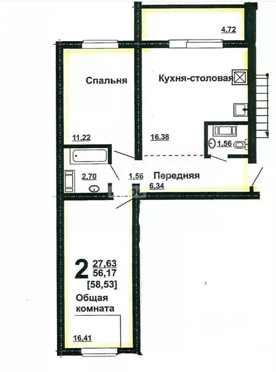 2-к кв. Челябинская область, Челябинск ул. Клайна, 3 (56.4 м) - Фото 2